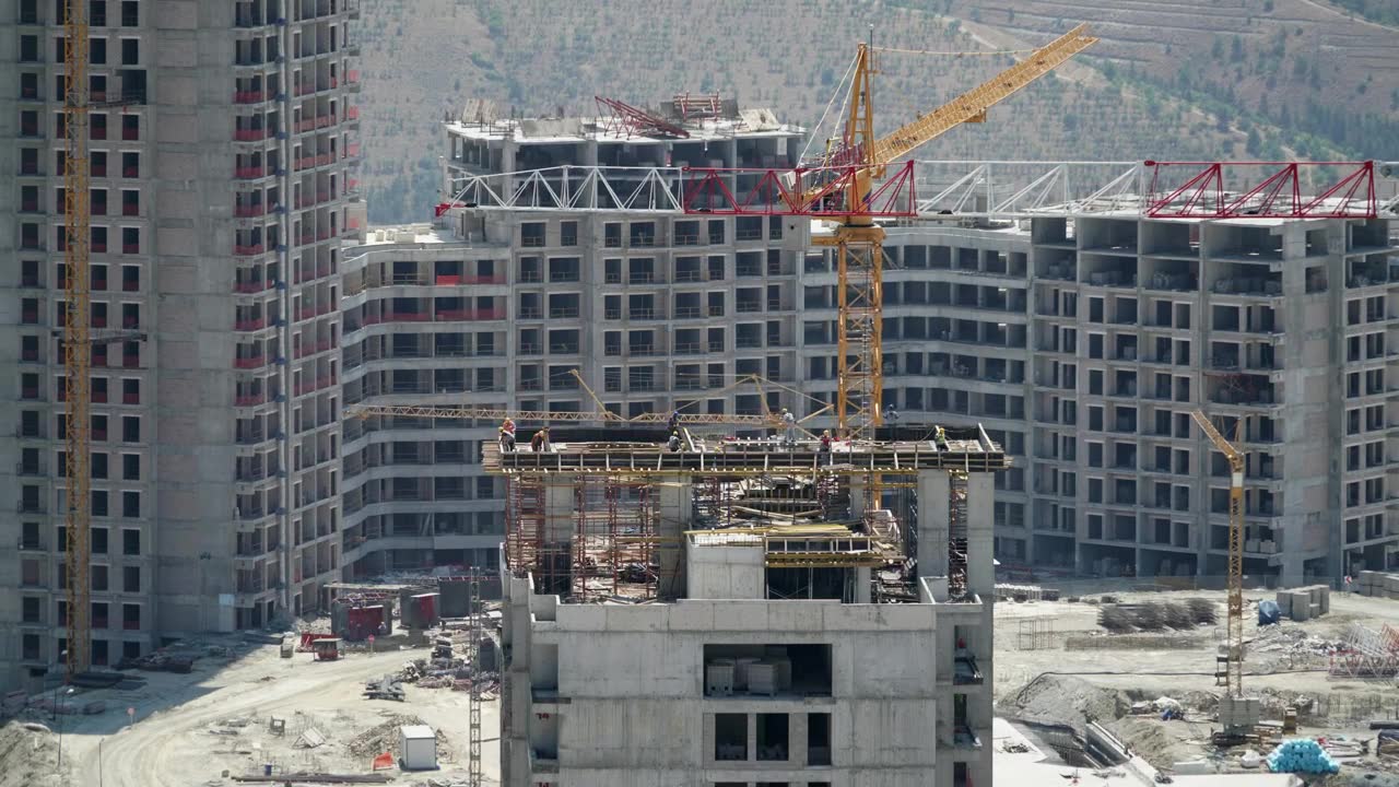 High-rise residential towers under construction